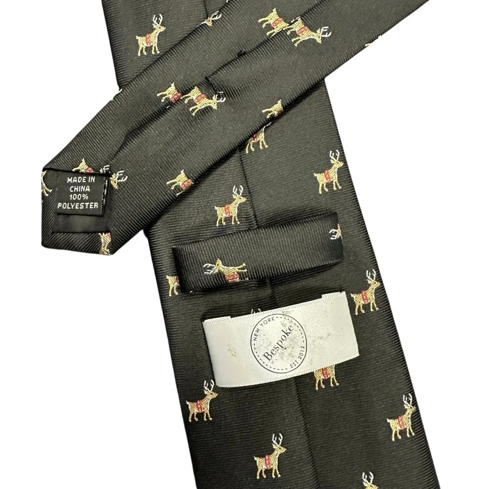 Bespoke Reindeer Festive Holiday Print Tie